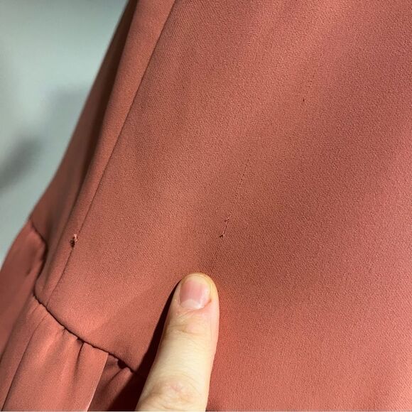 Cynthia Rowley rust orange short sleeve straight knee length oversized dress - Picture 9 of 15